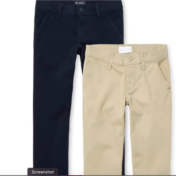 Girls Uniform Skinny Chino Pants- Two Pairs: Tidal and Sandy - Picture 4 of 4